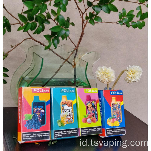 Box foli 12ml sekali pakai vape 5000 puffs